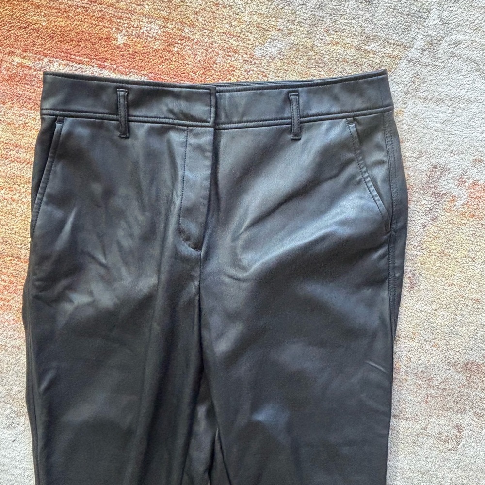 LOFT Women's Black faux leather pants. - Picture 6 of 7